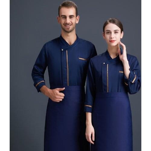 Chef Service Long - Sleeved Jacket Western Restaurant Bread Baking Hotel Kitchen Autumn and Winter Chef Work Wear Cook Coat