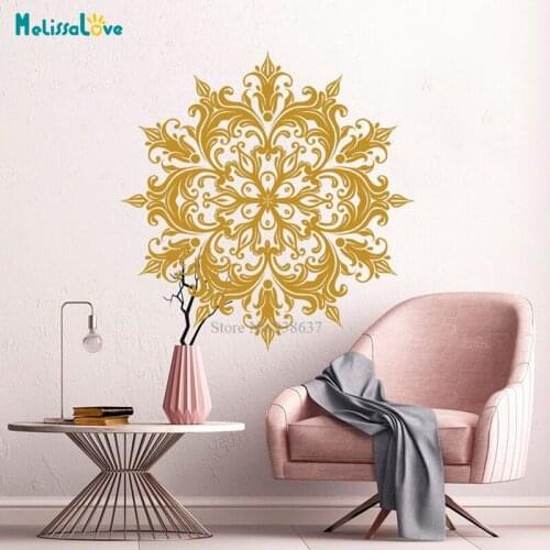 Mandala Flower Decal Yoga Studio Decor Om Namaste Bedroom Living Room Sticker Wallpaper Posters BA1009