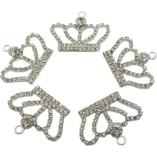 Rhinestone With Ring, 10Pcs, Crown Shape Sewing Handmade, Craft Ornaments, DIY Jewelry Accessories