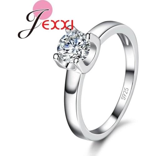Fashion Bridal Jewelry CZ Crystal 925 Sterling Silver Wedding Engagement Finger Rings For Women Factory Price