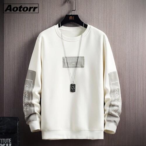 Men Fashion Casual Hoodie Sweatshirt Autumn Korea Style Mens Hip Hop Streetwear Brand Clothing Men Letter Top Hoodies Plus Size