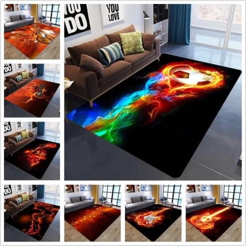 Nordic Flannel Soft Child Carpets for Living Room Decor Carpet 3D Printed flame Pattern Kids Play Area Rugs Baby Crawl Floor Mat