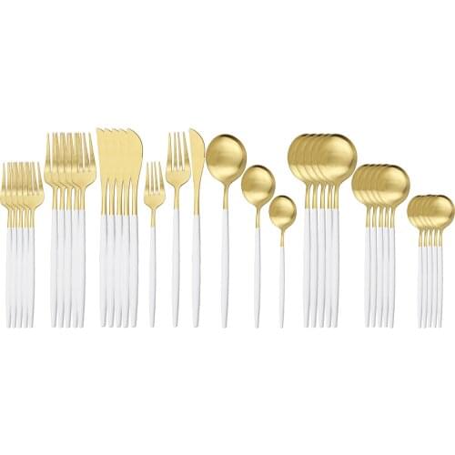 36pcs Rainbow Cutlery Set 304 Stainless Steel Dinnerware Cutlery Set Knives Fork Dessert Spoon Dinner Set Kitchen Silverware