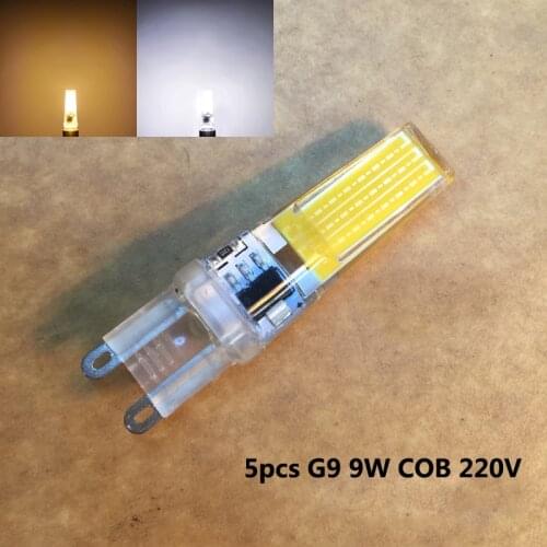 New Cree Hot Sale LED G9 Dimmable Lamp Bulb 220V 9W COB SMD LED Lighting Lights replace Halogen Spotlight Chandelier 5pcs/lot