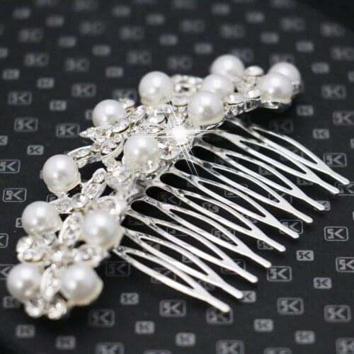 New Crystal Hairpin Hair Comb Exquisite Pearl Hair Clips Wedding Bride Decoration Female Fashion Jewelry For Women Accessories