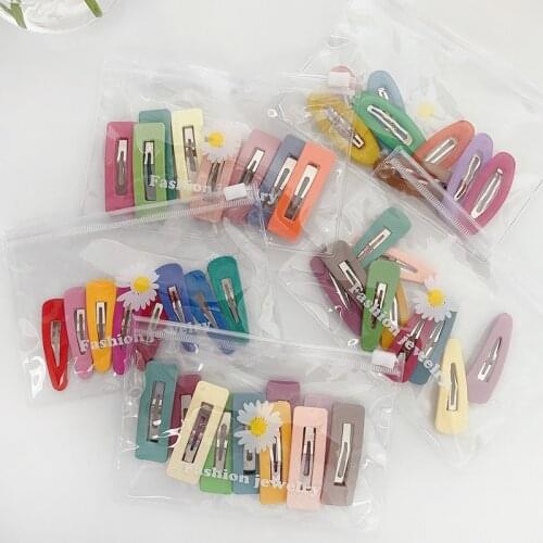 Newborn Girls Hair Holder Kawaii Hair Clips Sweets Color Hairpins Set For Girls Pink Barrette 2021 New Hair Accessories Pins