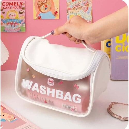Portable travel cosmetic bag female waterproof large-capacity advanced sense 2021 new Japanese transparent toiletry storage bag