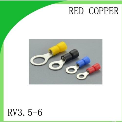Manufacture red copper 1000 PCS RV3.5-6 Cold Pressed Terminal Connector Suitable for 16AWG - 14AWG Cable lug