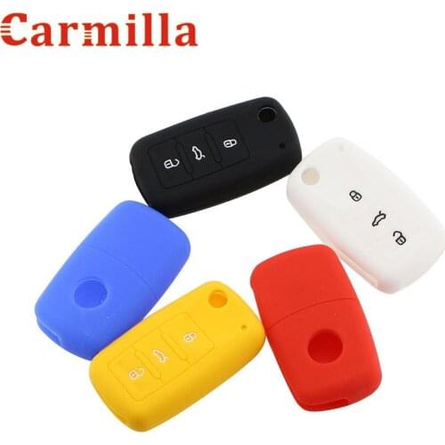 1Pcs Silicone Rubber Key Fob Skin Cover Case for Vw Polo Bora Beetle Tiguan Passat B5 B6 Golf 4 5 6 Jetta Eos Remote Protected