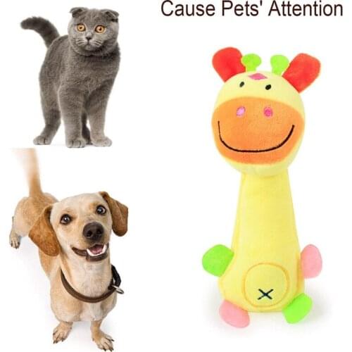 Funny Animal Shape Cute Pet Puppy Dog Toys Soft Plush Sound Squeaky Giraffe Chew Toy