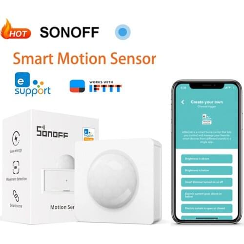 SONOFF PIR3-RF 433MHz Motion Sensor Work with RF Bridge Smart Scene Dual Mode Switching Alarm Notification via eWeLink IFTTT