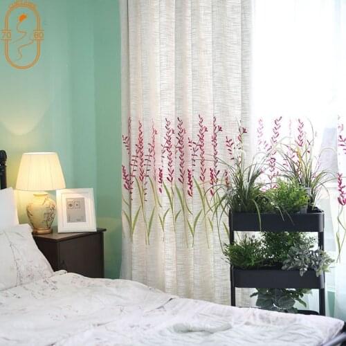 Modern Simple Cotton and Linen Printed Curtains for Living Room Bedroom Balcony Curtains Semi-blackout Curtains Finished