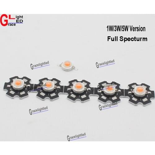 10pcs W /3W Full specturm led chip diode wavelength 400-840nm pink 30/45mil for Indoor plant growth hydroponic led lamp