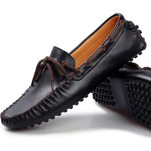 Men Shoes Summer Loafers Shoes Man Genuine Leather Fashion Drive Comfy Classic Casual Flats Male Boat Shoes Men Business Loafers
