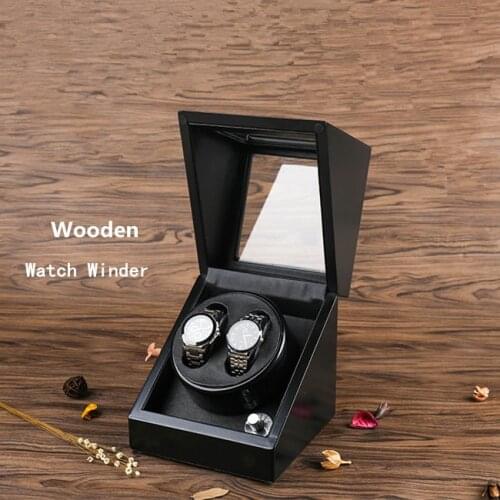YA 2 Slots Black Watch Winder Automantic New Watch Storage Winder Wood Mens Mechanical Watch Gift Case Watch Shaker W091