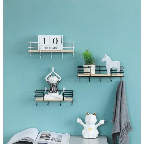 Modern Style Iron Housekeeper Rack Wall Hook Door Holder Shelf Household Supplies Key Hanger Storage Rack Bedroom Decoration