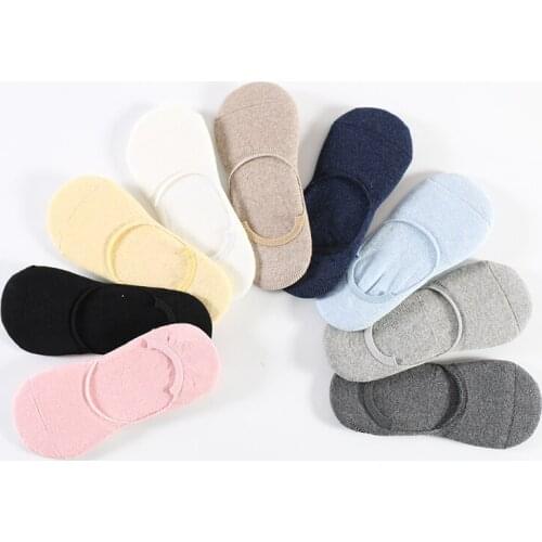DONG AI No Show Socks Women Non Slip Short Invisible Cotton Loafer Liner Hot Low Cut Summer Solid Color Sox Slipper Lady