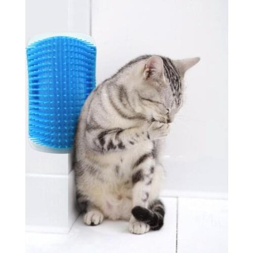 1PC Cat Corner Scratching Rubbing Brush Grooming Pet Cat Hair Pet Self Groomer Rubber Cat Wall Corner Massager Cleaning Tool