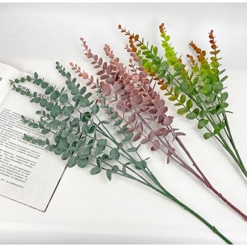 1 sprig Simulation Eucalipto Single Artificial Eucalyptus Leaf Artificial Plants For Wedding Shooting Prop Home Decoration