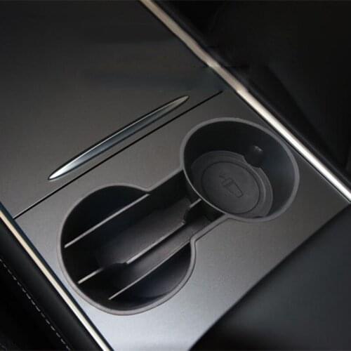 124B Car Dual Hole Cup Holder Automotive Replaceable Parts for Tesla Model 3/Y 2021