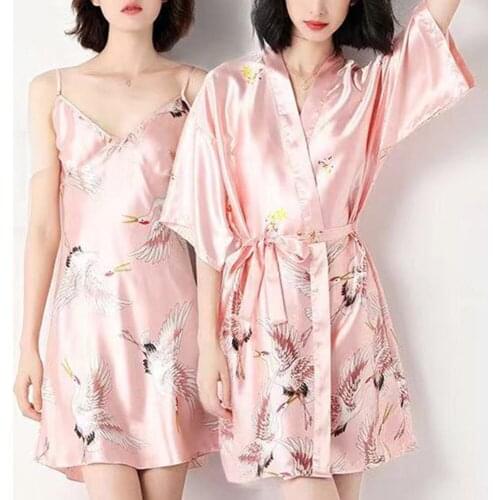 2PCS Women Rayon Robe Set Bride Bridesmaid Wedding Robe Gown Sexy Kimono Bathrobe Night Dress Casual Nightgown Sleepwear Pajamas