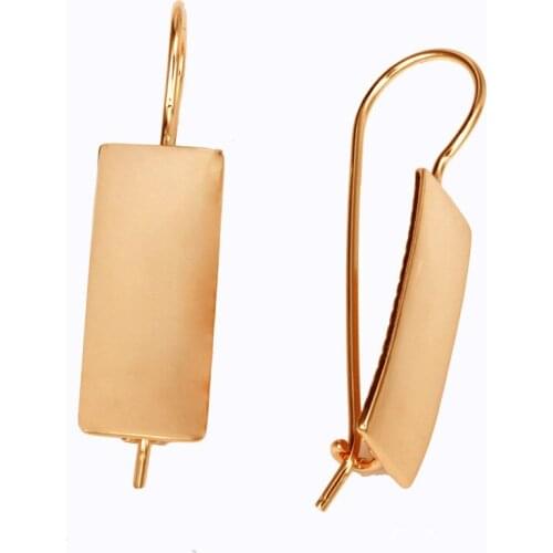 2020 New Fashion Square Shape Long Women Drop Earrings Trendy 585 Gold Color Jewelry Luxury Brass Women Earrings