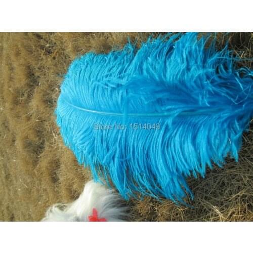 Pure wholesale Quality 50pcs perfect natural hu blue ostrich feather 18-20inch/45-50cm Variety of decorative crafts AAAAA