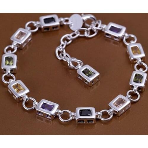 925 jewelry silver plated jewelry bracelet fine fashion rose bracelet top quality wholesale and retail SMTH261