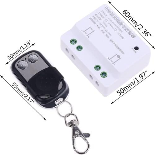 AC 85V-250V 433Mhz RF Wireless Remote Control A B Keys Switch Receiver Transmitter Set for LED Light E56B