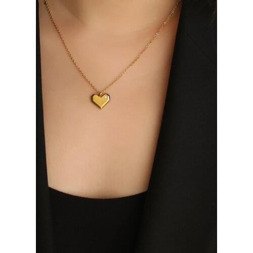 Amaiyllis 18k Gold Long Chain Necklace For Women Clavicle Chain Necklace Hollow Heart Pendant Necklace Jewelry Gift