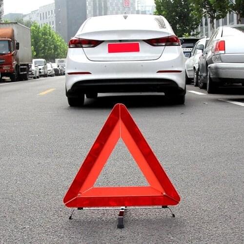 Car Emergency Breakdown Safety Warning Tripod Reflective Strip Portable Foldable Standing Red Traffic Sign Triangle Reflector