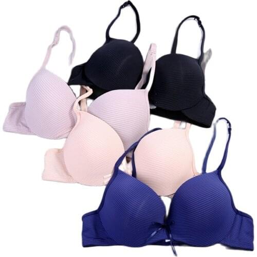 Seamless Striped Bras For Women Lingerie Sexy Bra Push Up Bralette Underwire Brassiere Female Intimates Underwear 36B