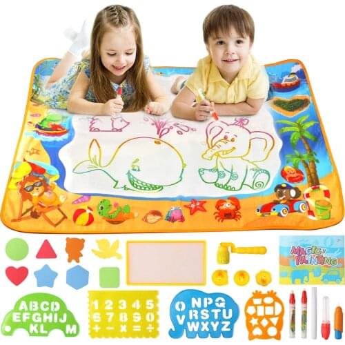 Childrens Doodle Mat Canvas Water Drawing Mat As Educational Toys Baby Graffiti Pen Drawing Board Brain Game Kids Creative Gift