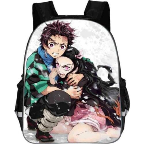 New Cartoon Children School Bag Backpacks for Boys&Girls Demon Slayer Kimetsu No Yaiba 3D Printed Mochila Cartoon Bookbag