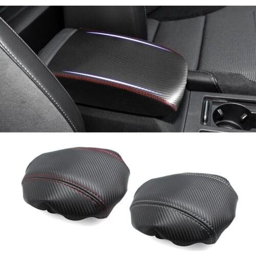 For VW Golf 7 MK7 2014 2015 2016 Carbon Texture Microfiber Leather Car Interior Center Armrest Box Cover Trim