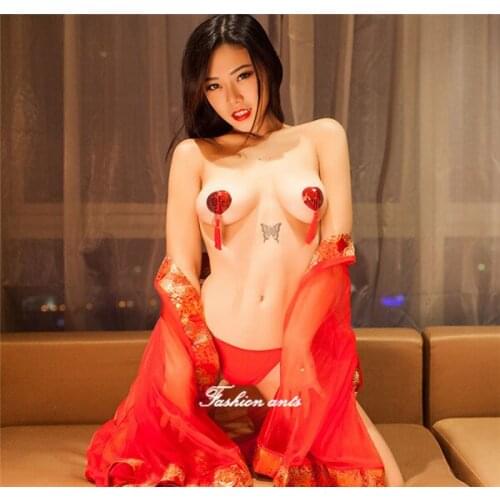 Sexy racy lingerie hot adult lingerie sexy costumes sexy underwear sexy erotic lingerie Tassels chest paste silicone