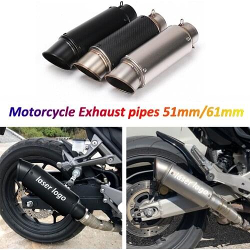 Universal Motorcycle Exhaust Muffler Pipe 51mm 61mm Moto Escape for Suzuki GSXR 600 ZX10R Z800 MT 07 TMax 530 PCX FZ6 Ninja 400