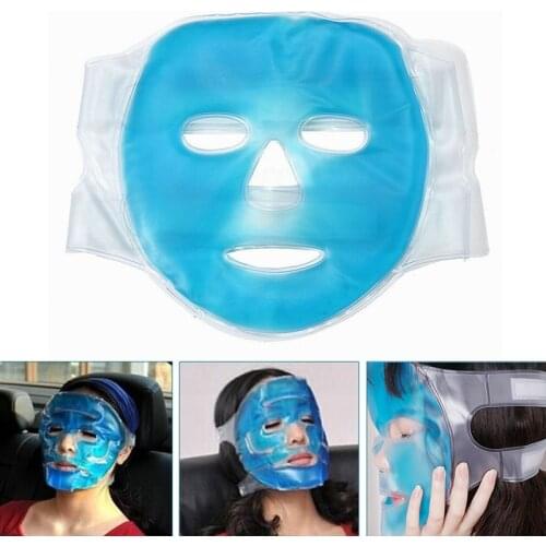 Cold Gel Face Mask With Gel Beads Ice Face Mask For Hot Cold Therapy Soothe Puffy Tired Eyes Dark Circles Cooling Full Face Mask
