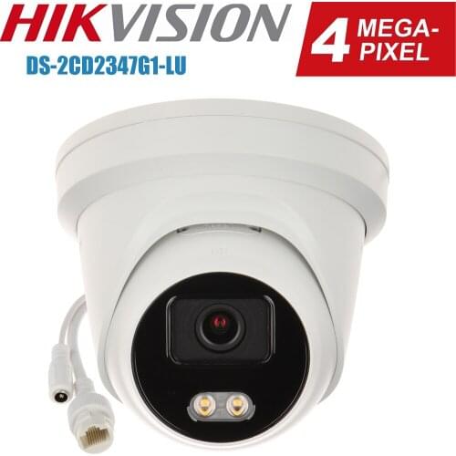 Hikvision ColorVu IP Camera DS-2CD2347G1-LU 4MP Network Bullet POE IP Camera H.265 CCTV Camera SD Card Slot EasyIP 4.0 OEM