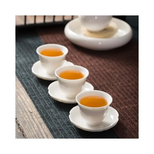 White porcelain all porcelain kungfu tea mat table cup cushion cup holder heat insulation small tea saucer tea ceremony