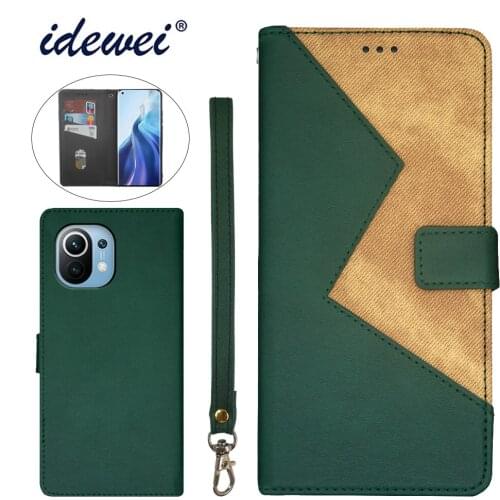 Applicable to Xiaomi 11 mobile phone case fold bracket function protection leather case phone case funda capa co