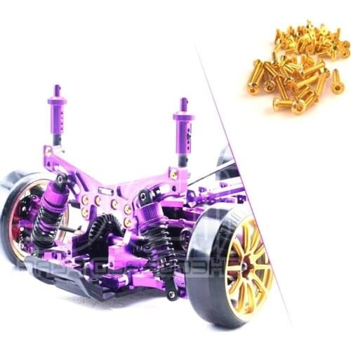Beautiful personality top strength Gold Titanium screws metal Repair Tool and Screws rc car toys parts for hpi traxxas Axial hsp