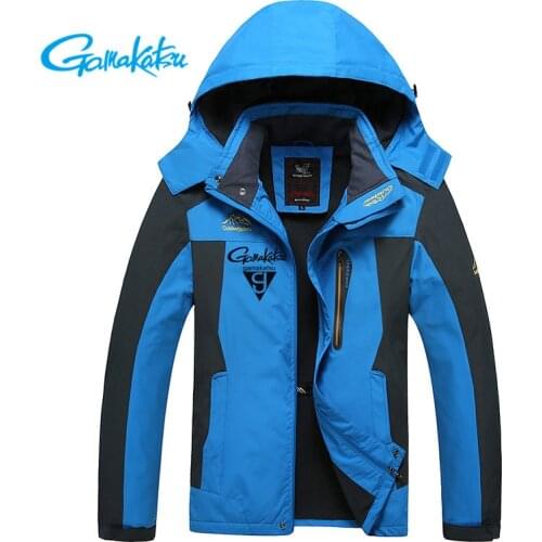 New Gamakatsu Fishing Clothing Autumn Winter Waterproof Warm Fishing Jackets Men Fleece Thick Outdoor Fishing Shirts Coat L-8XL