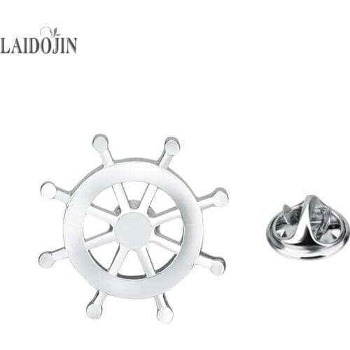 LAIDOJIN Fashion New Anchor Metal Enamel Brooch Pin Lapel Badge For Wedding Party Mens Elegant Shirt Brooch Jewelry