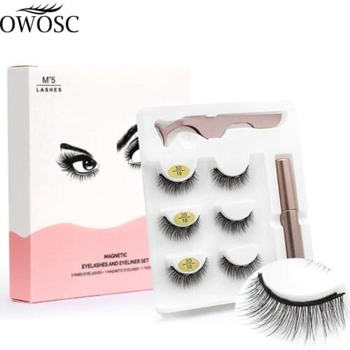 Magnetic Eyelashes 3D Mink Eyelashes Magnetic Eyeliner Magnetic Lashes Short False Lashes Lasting Handmade Eyelash Makeup Tool