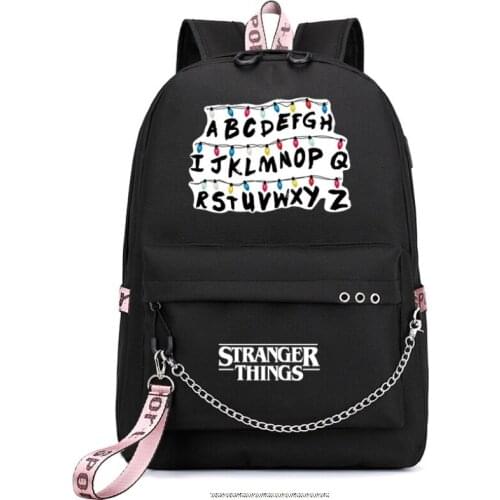 New Stranger Things backpack Multifunction USB Charging Travel Canvas Student Backpack For Teenagers Boys Girls School Bag