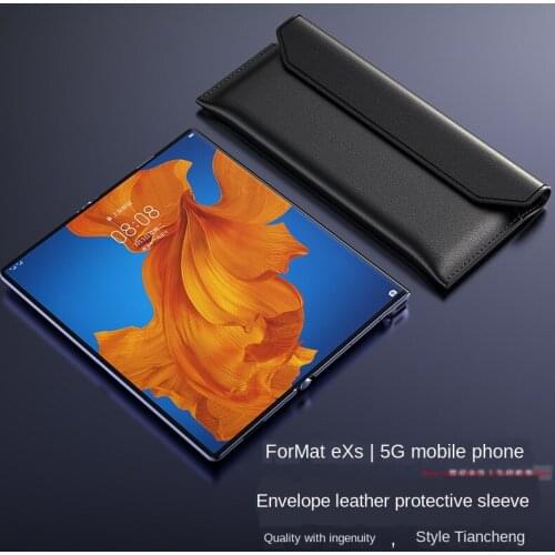 Fashion Handmade Phone Case Genuine Leather Flip Bag Cover for Huawei Mate X Envelope Protective Skin ForHuawei Mate XS MateXS