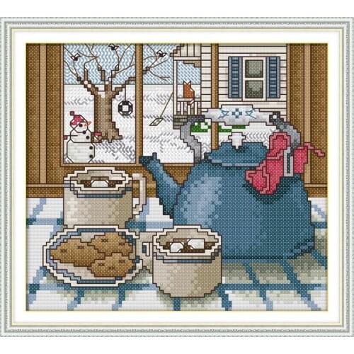 Joy Sunday The winter outside the window Needlework DIY Cross stitch Sets For Embroidery kits Patterns Counted Cross-Stitching