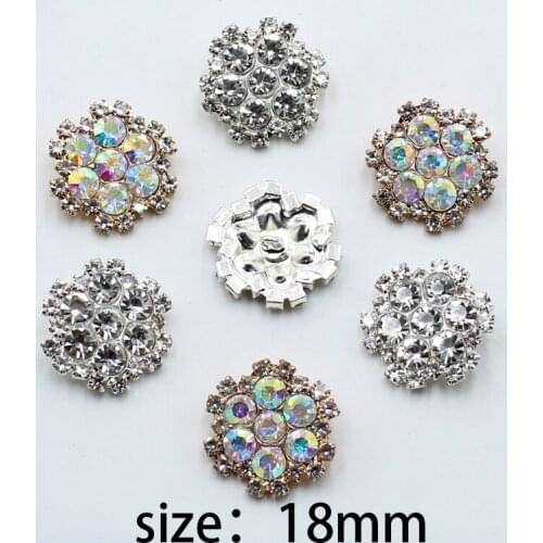 New 10pcs 18mm plum-shaped shiny rhinestone crystals can be sewn creative decorative buckle DIY clothing decoration accessories