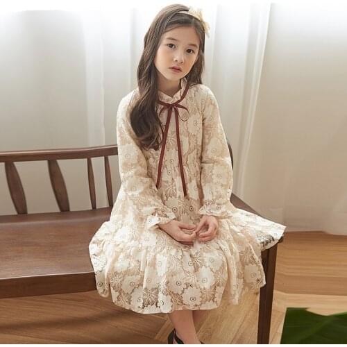 2020 Autumn and Winter New Thicken Velvet Girls Lace Dress Cute Princess Dress for Girls Fashion Baby Girls Winter Dress, #8238